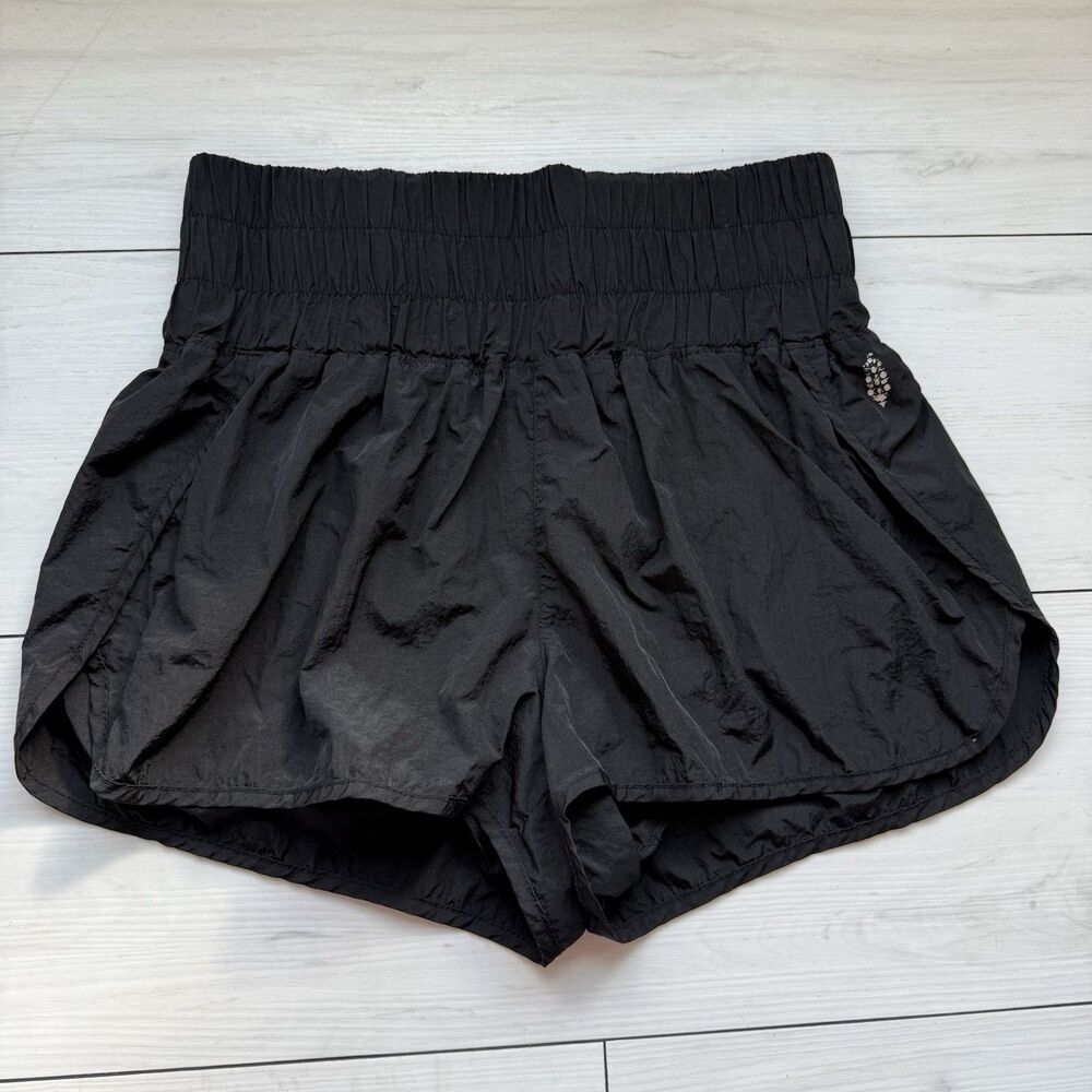 FP Movement "The Way Home" Run Shorts | Black | Women’s Size Large Smocked - Picture 2 of 8